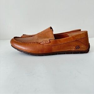 NEW Born Caleb Moc Toe Men's Tan Leather Driving Loafers. Sz 10M